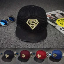 Новая Супермен Алмаз плоская шляпа уличная Супермен Хип Хоп шапки Кепка скейтбордиста модные хип хоп snapback шапки