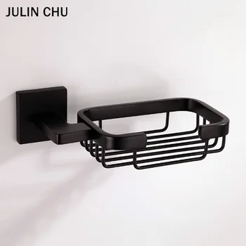 

Black Soap Basket Brass Antique Bathroom Shower Soap Dish Square Creative Wall Mounted Toilet Hand Wash Bath Soap Holder Chrome