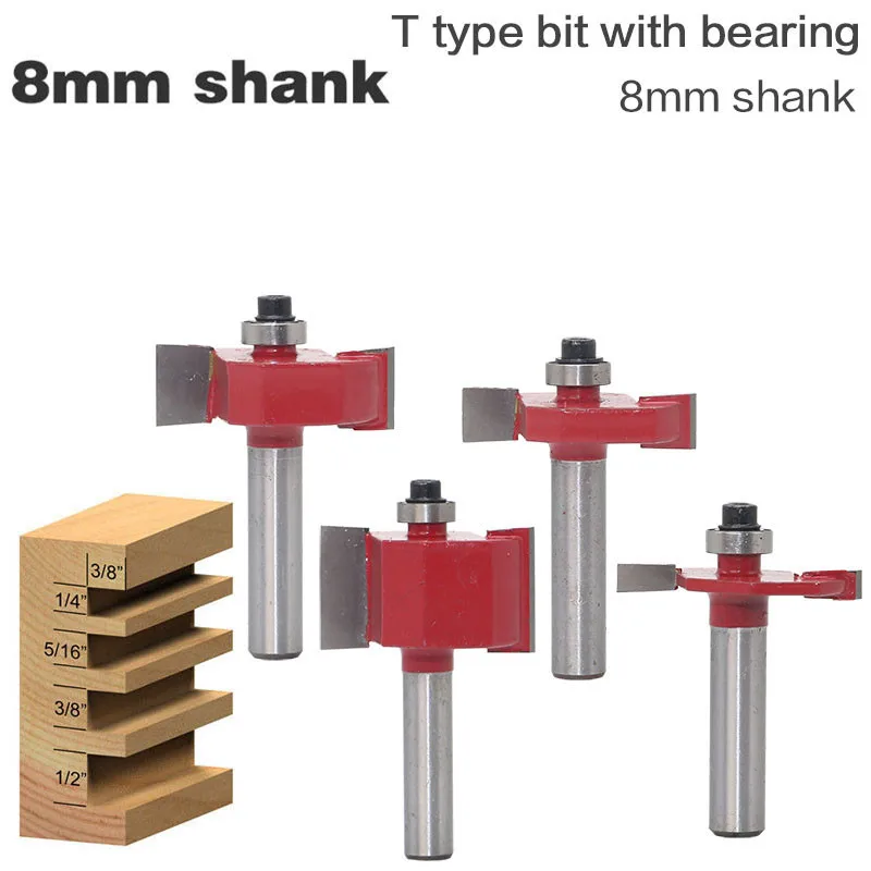 1 шт. 8 мм Высота хвостовика 1/" X Глубина 3/8" Т-образные фрезы для фрезерования древесины фрезы Вольфрам фрезерование древесины циттеры Деревообрабатывающие инструменты