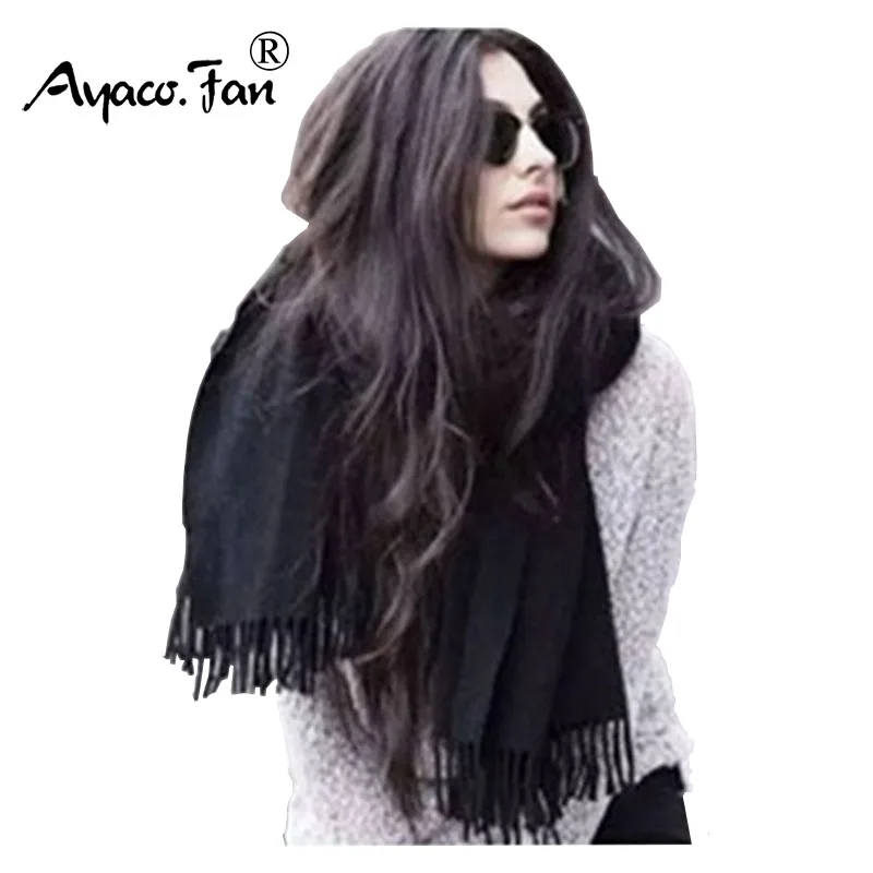 200cm*70cm Winter Oversize Scarves Simple Fashion Warm Blanket Unisex Solid Wrap Cashmere...