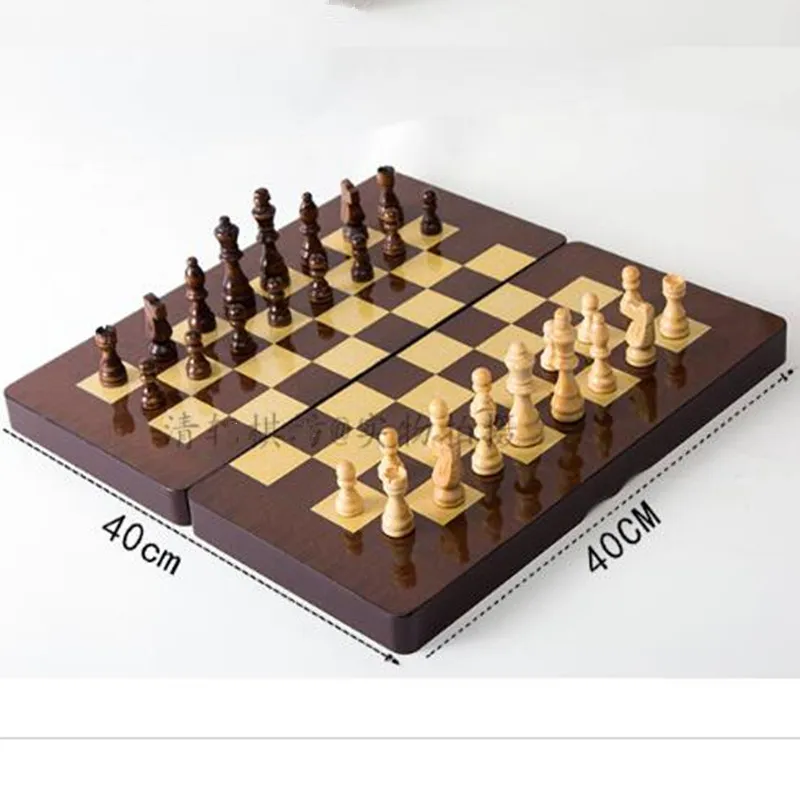 Взрывные Модели Деревянные Шахматы складная доска ящик из твердой древесины+ большая твердая древесина шахматная фигура нарды международные шашки