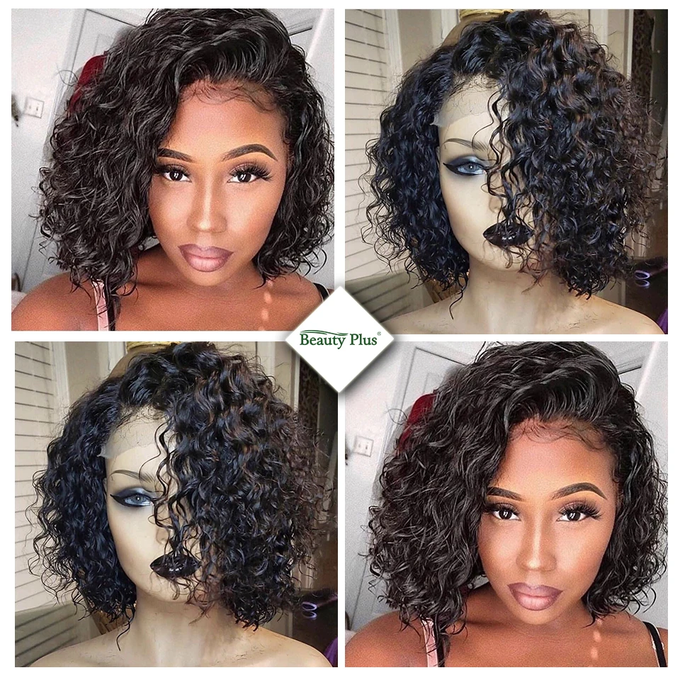 Brazilian Deep Wave Bundles With Closure Beauty Plus Remy Human Hair Tight Curly Can Be Dyed Deep Wave 3 Bundles With Closure