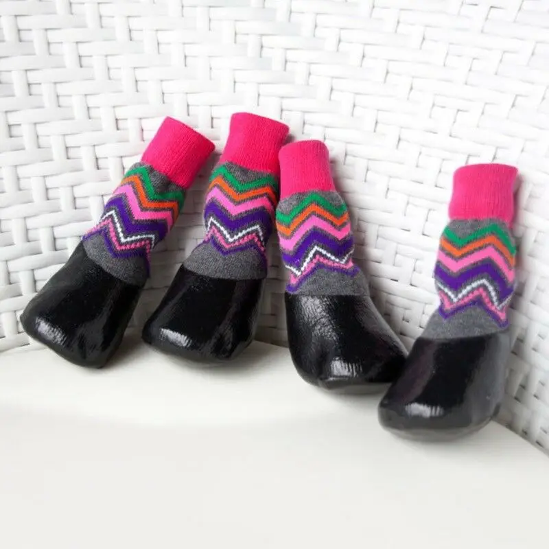 

Hot 4 Pcs Pet Dog Shoes Boots Waterproof Socks Puppy Non-slip Outdoor Feet Cover LFD