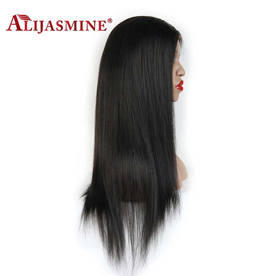 Шелковый Топ AliJasmine 13x4 человеческие волосы со шнуровкой спереди искусственные
