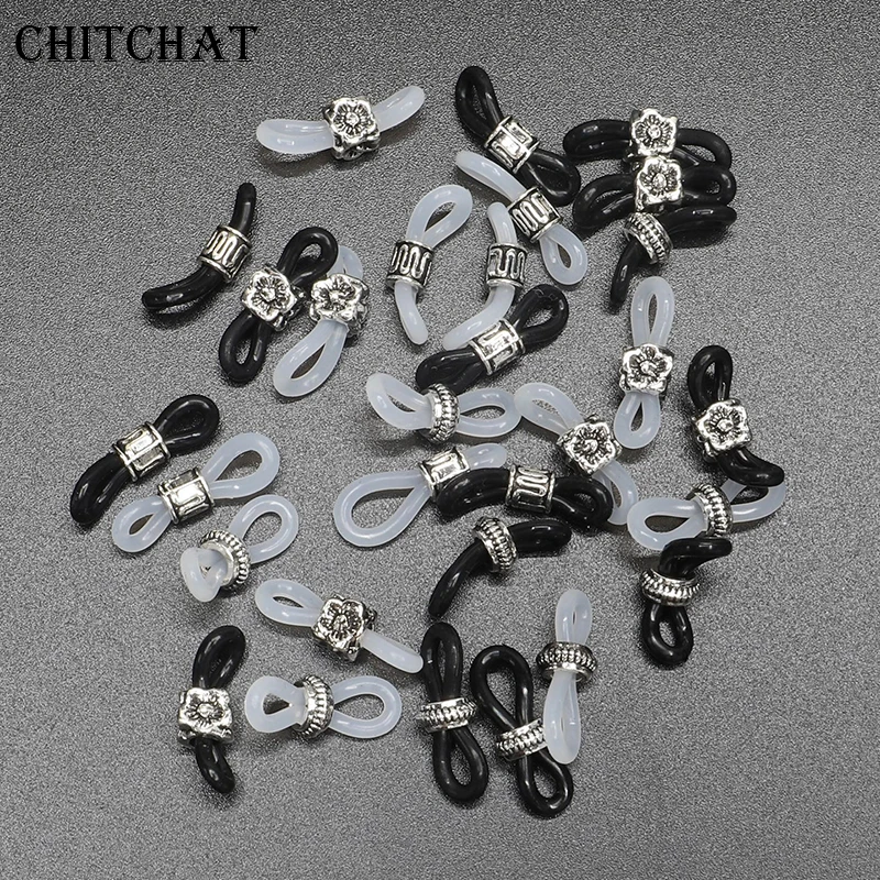 

10pcs/lot Flower Antiskid Rubber Ring Rubber Ring Strap Eyelets For Silicone Glasses Rope Eye Glasses Nose Pads Spectacle Chain