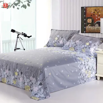 

Home textile sheet set 3pcs/set(one flat sheet +two pillowcases) 100%cotton flower printed mattress cover bed clothes bedspread