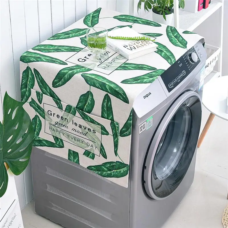 Защитный Мода Универсальный Мода Nordic листьев Пылезащитный чехол ткань холодильник крышка стиральной машины для дома