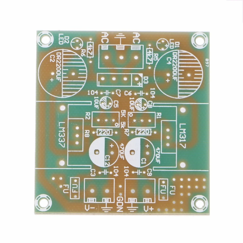 Fused LM317 + LM337 блок питания с отрицательной двойной картой электронные детали набор
