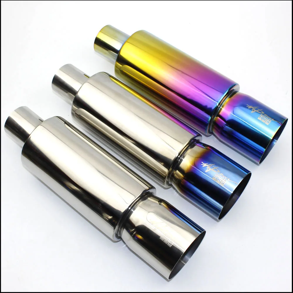

Automobile exhaust pipe high quality muffler tail pipe universal 304 stainless steel 3 colors exhaust pipe straight row