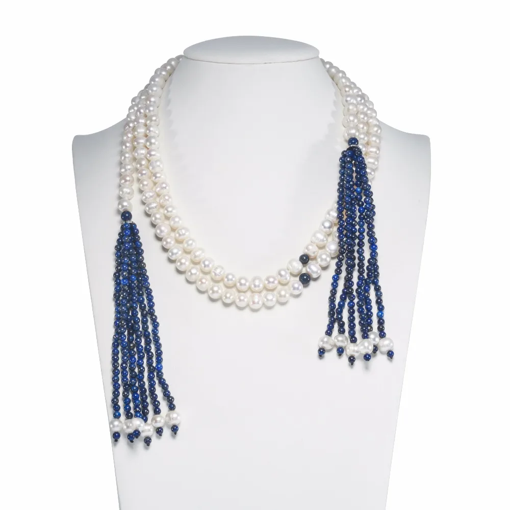 SNH 20-25mm 47inches A square 100% Natural Freshwater Pearl Necklace Fine Jewelry