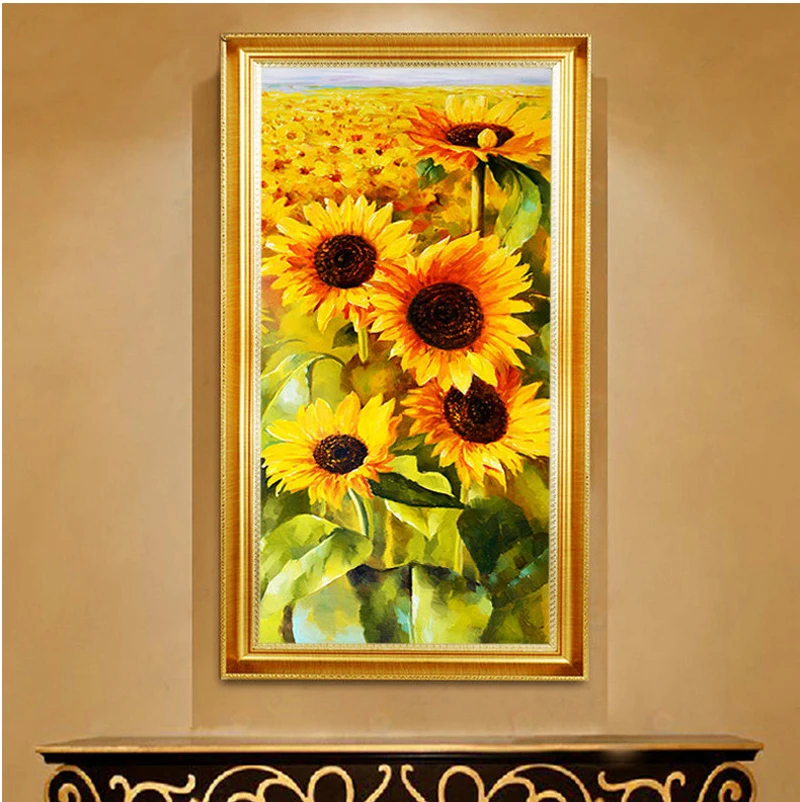 QIANZEHUI DIY Алмазная вышивка круглые алмазы картина маслом sun flowerl полностью Стразы
