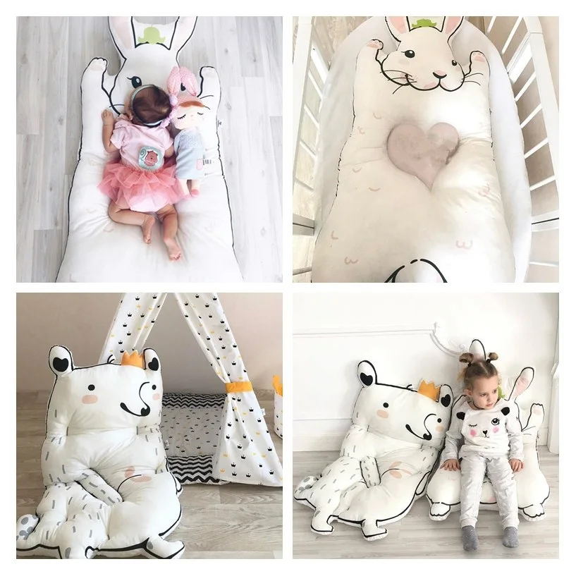 

Cartoon Animals Rabbit Raccoon Shape Quilted Play Mats,Child Bed Crawling Blanket Floor Carpet, Kids Room Decoration