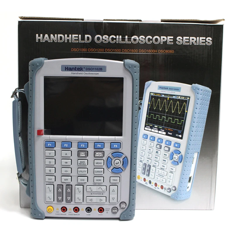 

Portable Hantek DSO1102B Digital Oscilloscope USB Host Probe 5.6 TFT Color LCD Multimeter 100 MHz 1GsaS Handheld Oscilloscope