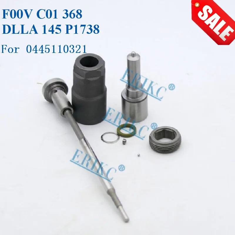 

ERIKC 0445110321 Fuel Injector Nozzle DLLA145P1738 Sprayer Valve F00VC01368 Overhaul Repair Kits Diesel CR for 0 445 110 321