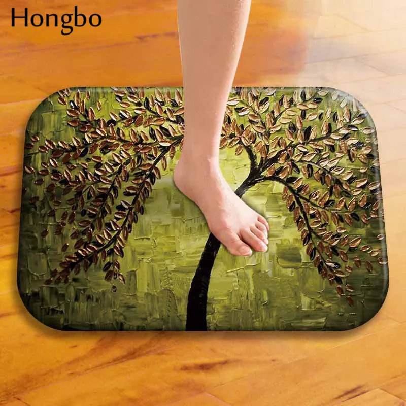 Hongbo 3D яркое Дерево картина маслом ковер Противоскользящий напольный коврик в ванную комнату кухня Открытый коврик передняя дверь коврик