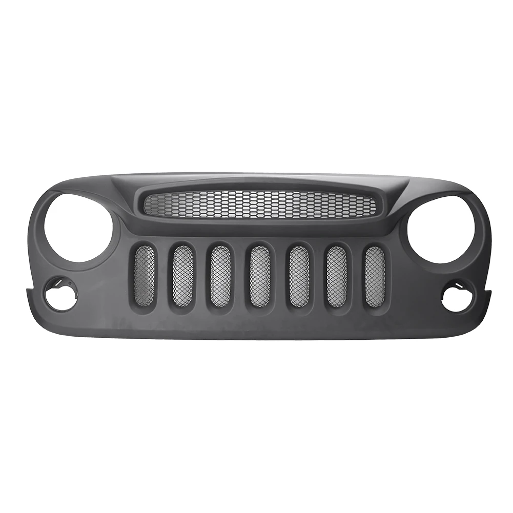 Front Mesh Grille Grill for Jeep Wrangler JK 2007-2017 Ghost Style Auto Car Parts Black Front Mesh Grille Grill for Jeep Wrangler JK 2007-2017 Ghost Style Auto Car Parts Black