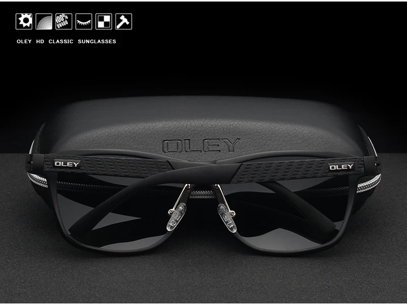 OLEY, Брендовые мужские поляризованные солнцезащитные очки, деловые, классические, высокое качество, полная оправа, алюминиево-магниевые очки, женские, UV400 очки