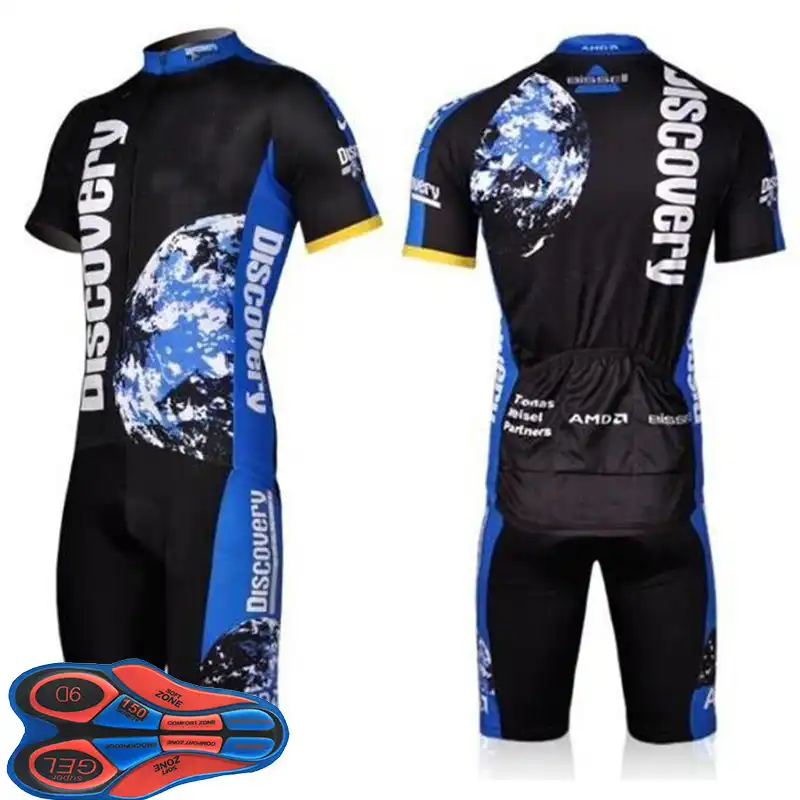 Yellow Black Cycling Jersey Bib Shorts Kits Short Sleeve Shirt Pad shorts Set