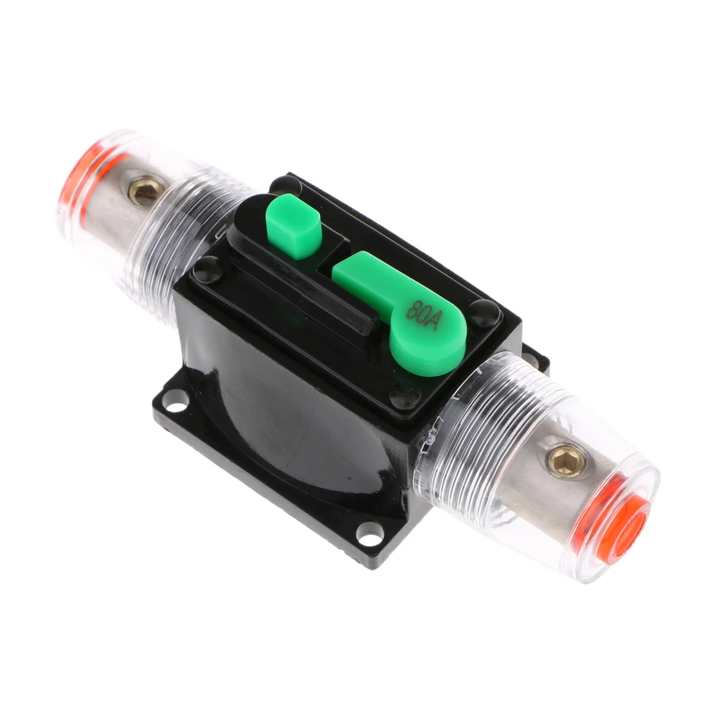Universal Car Stereo Audio 12V/24V/32V 10AMP 15AMP 60AMP 80AMP 100AMP In-Line Manual Reset Circuit Breaker