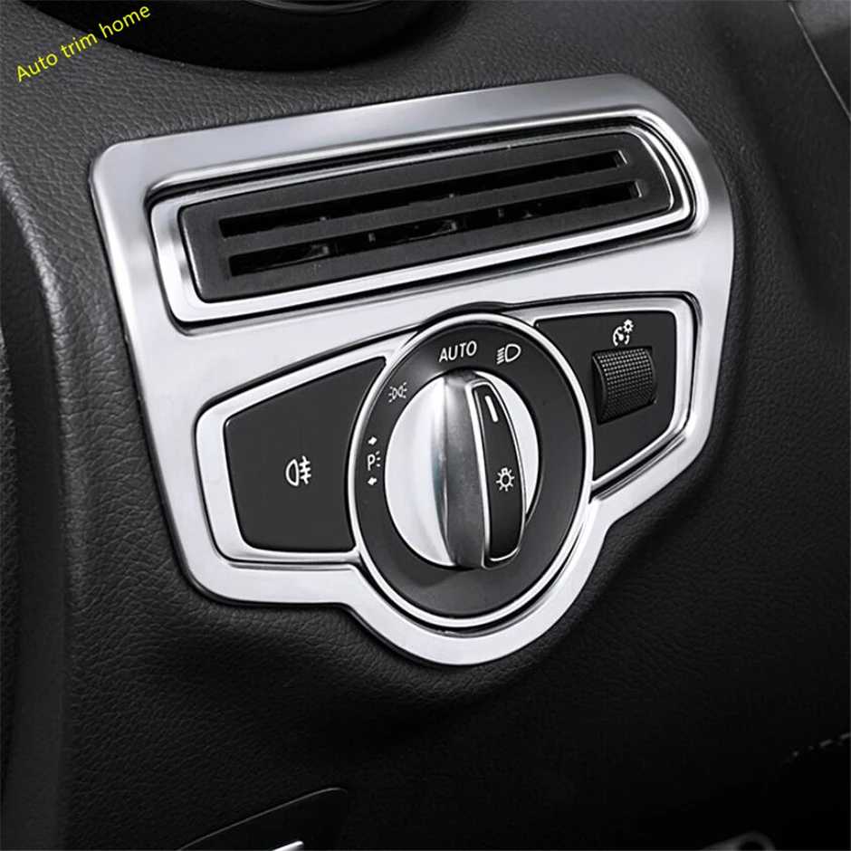 

Lapetus Head Lights Lamp Switch Button Frame Cover Trim Fit For Mercedes Benz C Class W205 2015 - 2019 ABS / Auto Accessories