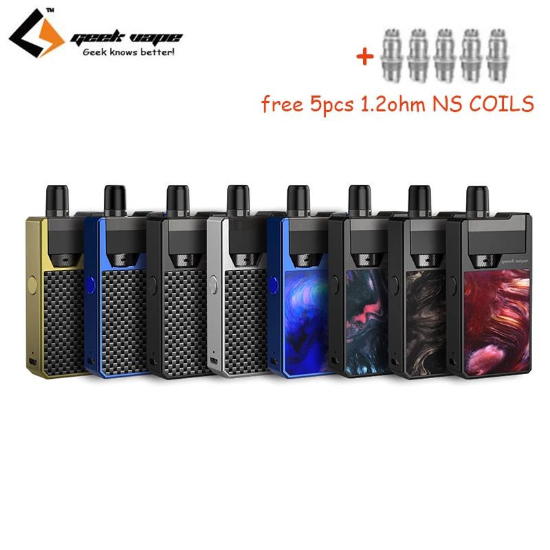 

Free NS Coils GeekVape Frenzy Kit 2ml Cartridge Built-in 950mA Battery AS Micro Chipset Pod System Electronic Cigarette