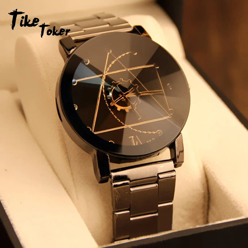 TIke Toke Luxury font b Couple b font font b Watch b font Fashion Stainless Steel