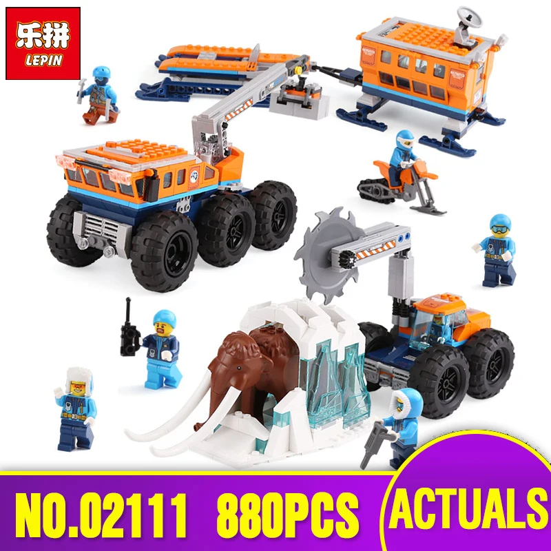 

Lepin 02111 City Series The Legoinglys 60195 Arctic Mobile Exploration Base Set Building Blocks Bricks Car Model Kids Toys Gifts
