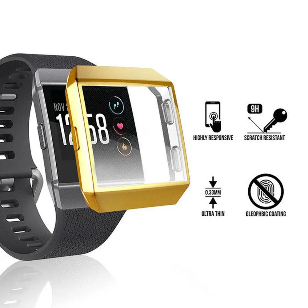 

Mayitr Plating TPU Watch Case Cover Anti-Scratch Frame Protector For Fitbit Ionic Watch Silver/Gold/Rose Gold/Black Red