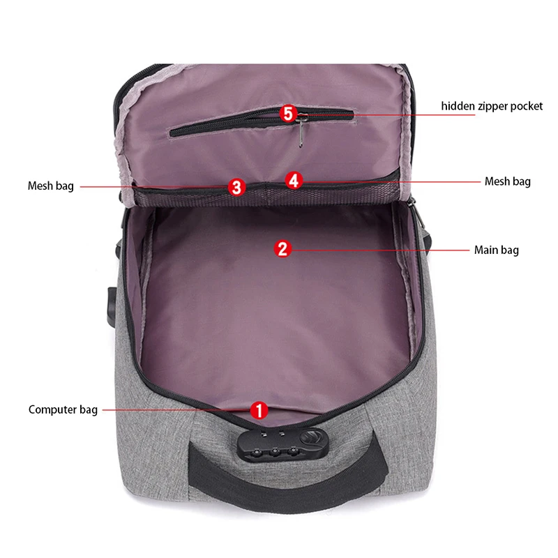 Men Multifunction USB charging Men 15.6/17inch Laptop Backpacks For Teenager Fashion Male Mochila Travel backpack anti thief