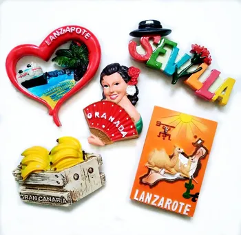

Handmade Painted Spain 3D Fridge Magnets World Tourism Souvenirs Refrigerator Magnetic Sticker Home Decoration