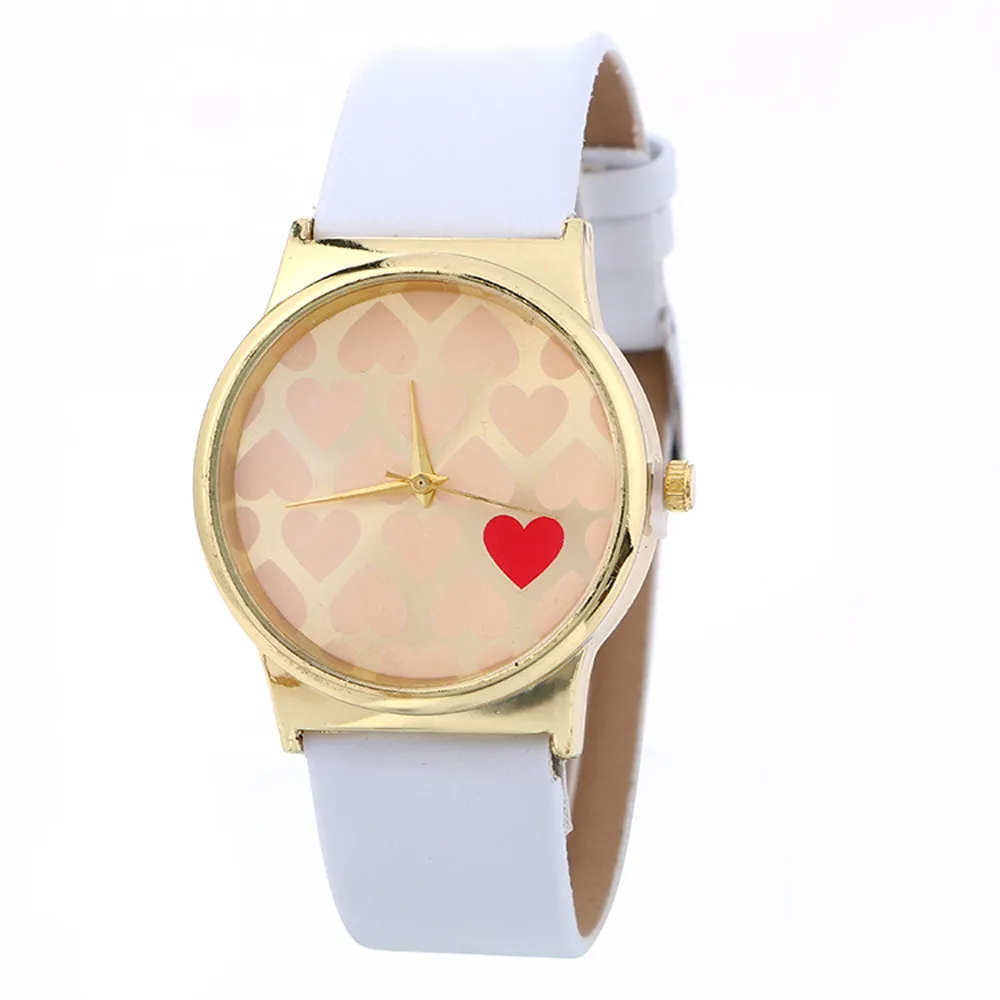 Рисунок в форме сердца Модные женские кожаные часы relogio feminino reloj mujer montre femme 2018