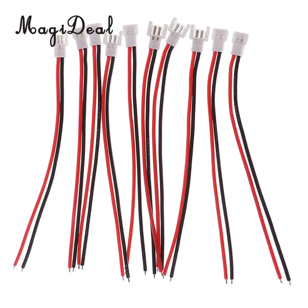 MagiDeal 5Pairs/Lot White 51005 2 Pin Connector Plug Male&Female with 100mm Wire Cable for Helicopter Airplance Boat Cars Parts