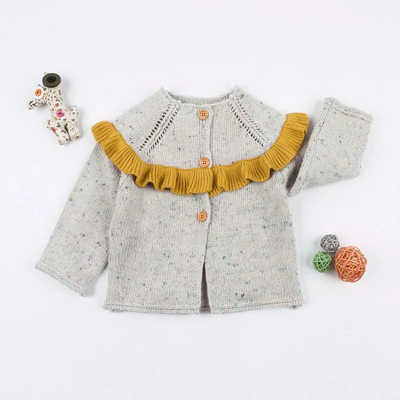 

Children Boy Girl Solid Print Sweater Sweater Autumn Spring Baby Cardigan Knitted Cotton Casual Outerwear Coat Clothes
