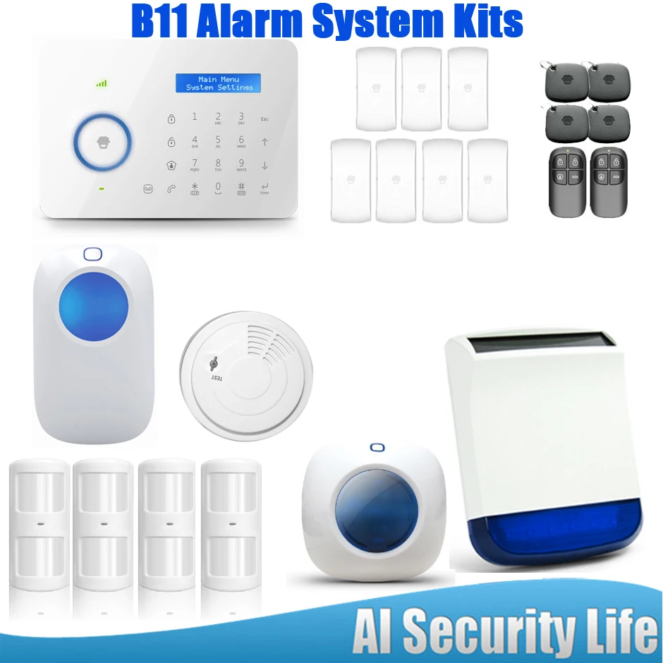 

DIYSECUR Hot selling B11 Dual network PSTN and GSM burglar Security Alarm System P505kit