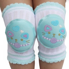 Дизайн ребенок Kneepad хлопок мягкий и удобные детские наколенники кукла научиться ходить Best защиты милый мультфильм улыбка cat