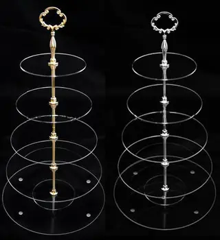 

5Tiers Acrylic Circle Wedding Cake Stand Acrylic Cake Stand Hardware Free Fedex