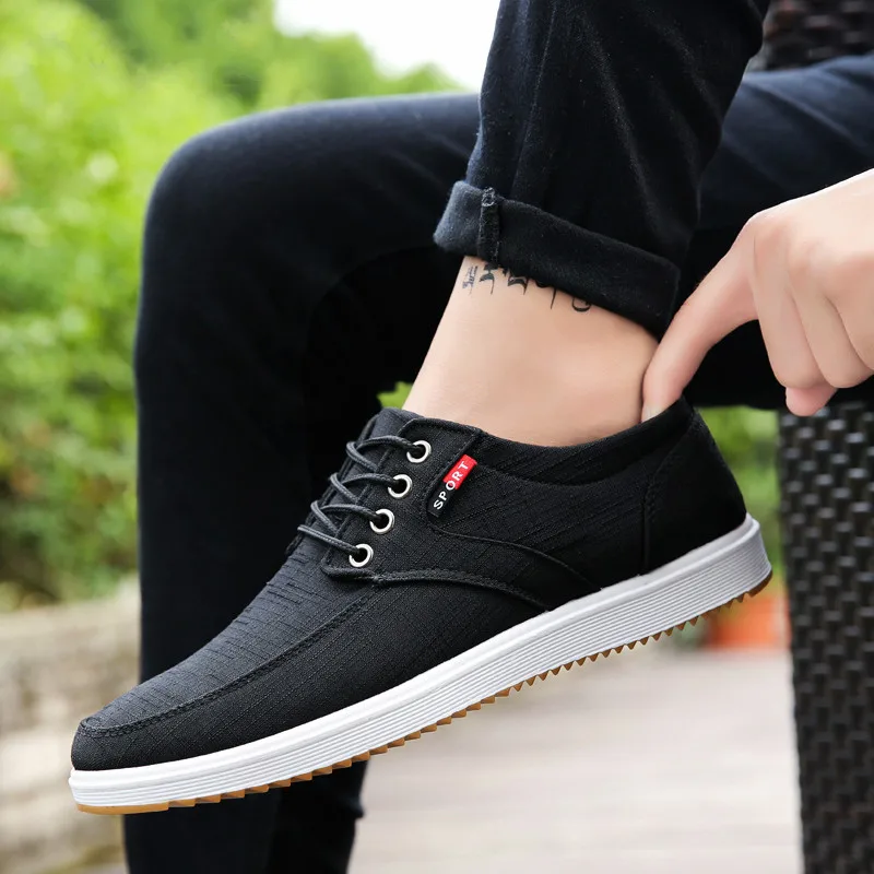 

Dropshipping Men Casual Shoes 2019 Canvas Shoes Breathable Casual Canvas Shoes Walking Men Shoes Chaussure Homme Factory Sales