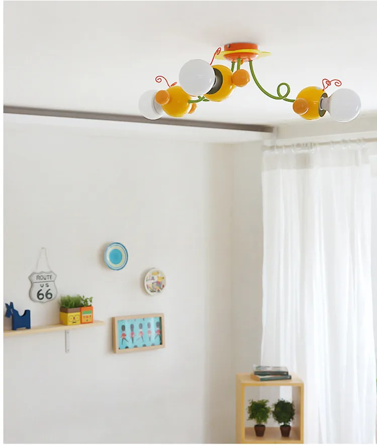 

Nordic Lovely Honeybee Child Room Ceiling Light Kids Bedroom Light Simple Flower Dinner Light Free Shipping