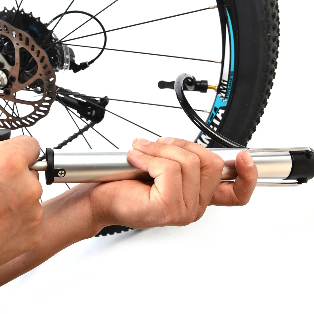 

RockBros New CNC 120psi Schrader / Presta Tire Tyre Valve Road MTB Bike Bicycle Cycling Frame Hand Portable Floor Mini Air Pump