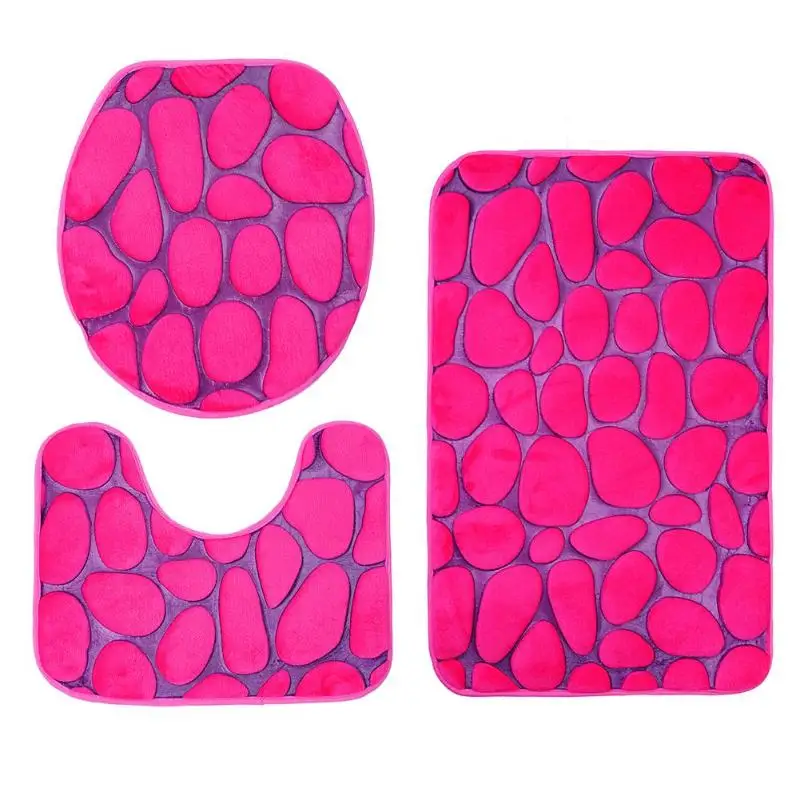 3 шт./компл. Ванная комната коврик набор фланель анти-скольжения Кухня ...