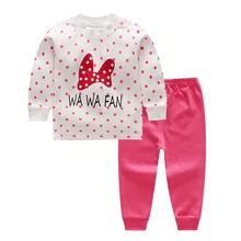 Пижамные комплекты для девочек детские осенние пижамы, комплект одежды для сна с героями мультфильмов для мальчиков Детский комплект одежды из 2 предметов с длинными рукавами+ штаны, одежда для малышей