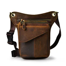 Оригинальная кожаная мужская коричневая Повседневная модная маленькая сумка через плечо дизайнерская сумка на пояс для путешествий мужская сумка 211-3-d