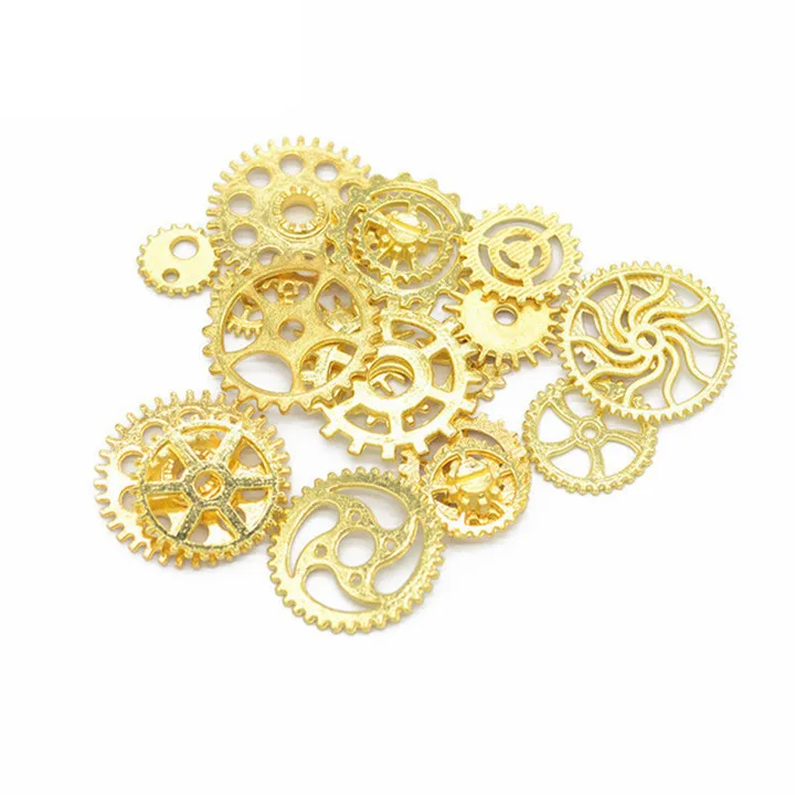 4 50g Steampunk Gears DIY Jewelry Accessories Gold Silver Gears Cog Wheel Charms Pendant Bracelet Accessories Diy Jewelry Making