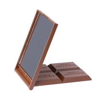 

Foldable Cute Mini Makeup Mirror Chocolate Cookie Shaped Square Pocket Mirror Glass+Plastic 2020 Women Girl Lovely Fashion