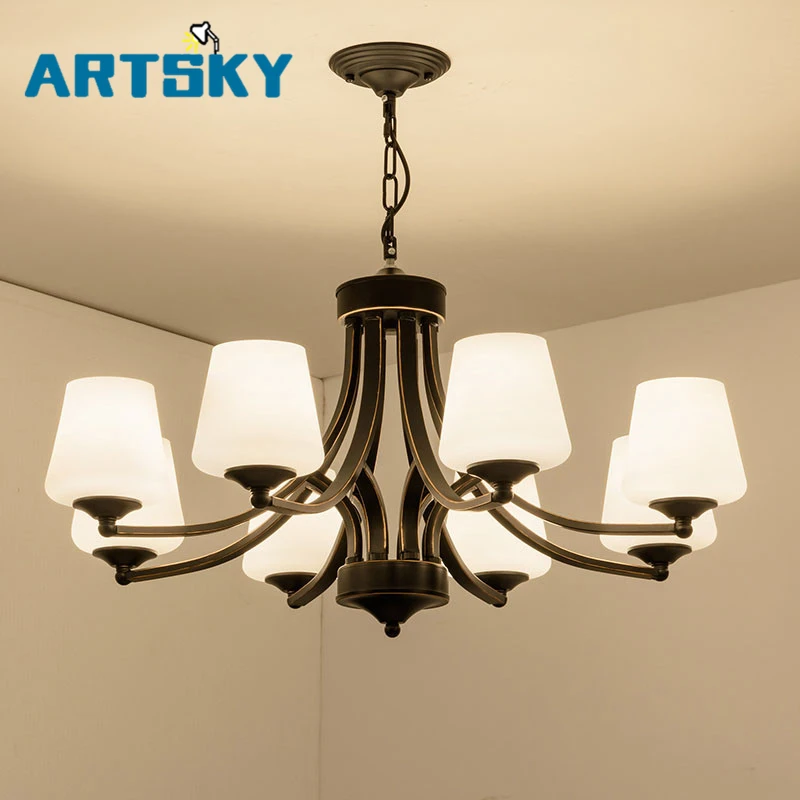 

Simple Nordic creative 3, 6, 8, 10 heads pendant light restaurant cafes living room bedroom study personality pendant lamp