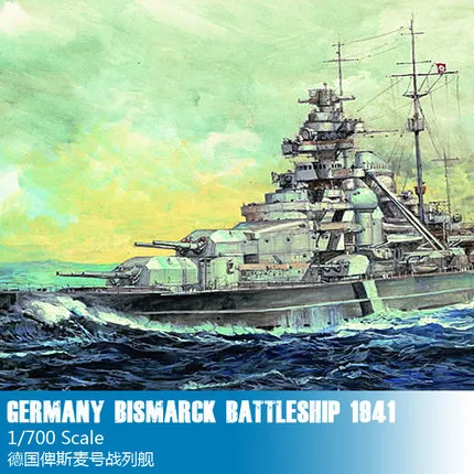 

Trumpet 05711 1:700 German "Bismarck" Battleship Collection Model Building Kits Toy