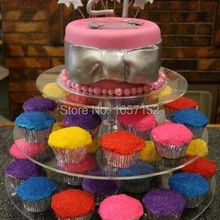 3 яруса акриловое круглое пирожное-Корзиночка стенд день рождения дисплей свадебный торт стенд Пирамида бокалов для шампанского Этажерка