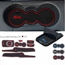 Для Ford Fiesta 2014-2009 автомобильные аксессуары 3D резиновый коврик интерьерная чашка коврик дверной паз коврик автомобильный держатель для телефона автомобиль-Стайлинг