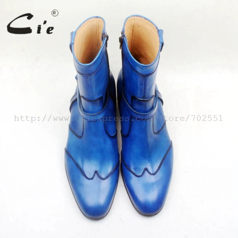 Homens Dedo Couro Boot Respirável 100 Cie Bezerro Mão De Redondo A151 dicas Zíper Pé Genuíno W Ankle Com Do pintado Bota Azul Sola pTwwZnxdqS