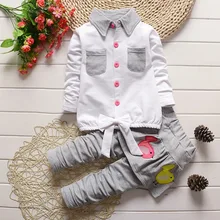 0-5 Age Spring Autumn 2016 New Brand Fashion 4 Colors Kids Clothing For Girls Cotton Tshirt+Pants Casual Clothes Sport Sets